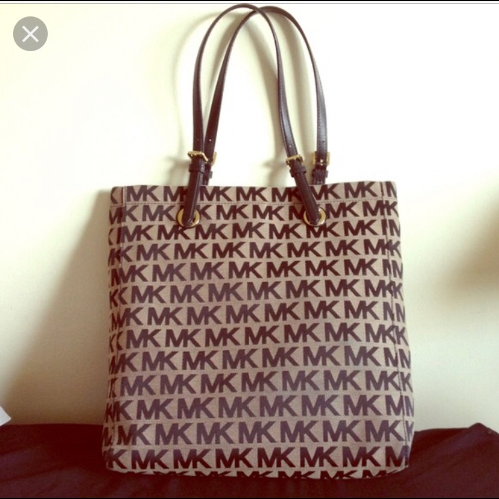 Michael Kors black and brown tote bag